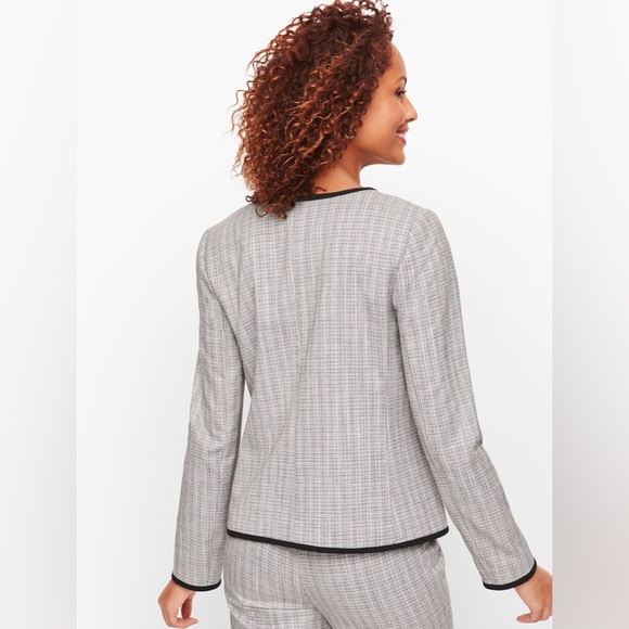TALBOTS White & Black Westport Tweed Open Front Blazer Jacket - Women’s Size 18 - Picture 12 of 13
